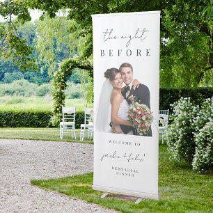 Modern Minimalist Rehearsal Dinner With Photo Retractable Banner