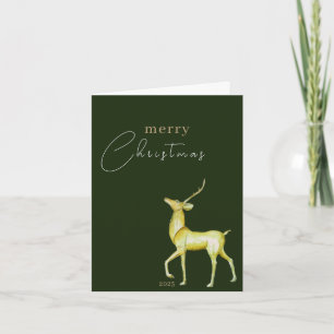 Modern Minimalist Reindeer Corporate Christmas Card