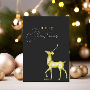 Modern Minimalist Reindeer Corporate Christmas Card