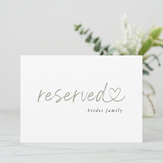 Modern Minimalist Reserved Wedding Sign (Standing Front)