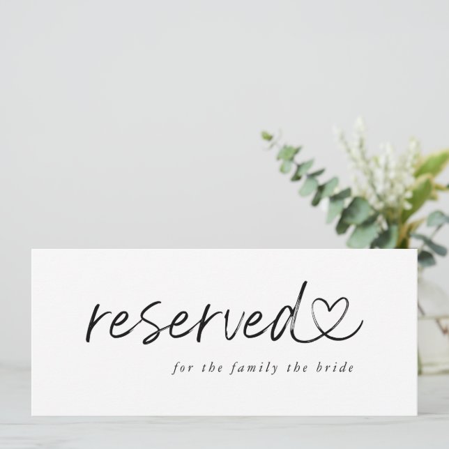 Modern Minimalist Reserved Wedding Sign (Standing Front)