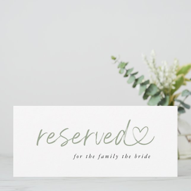 Modern Minimalist Reserved Wedding Sign (Standing Front)