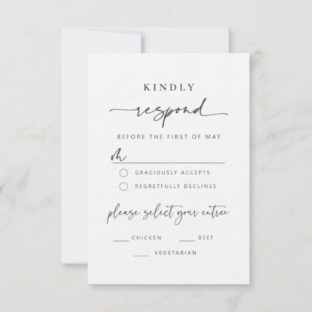 Modern Minimalist Response Card (Front)