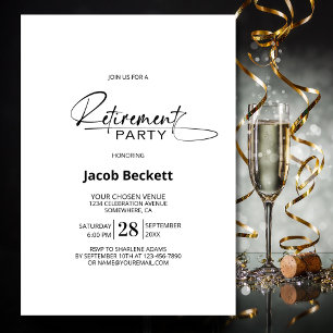 Modern Minimalist Retirement Party Invitation
