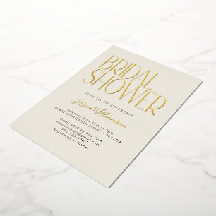 Modern Minimalist Retro Bridal Shower Gold