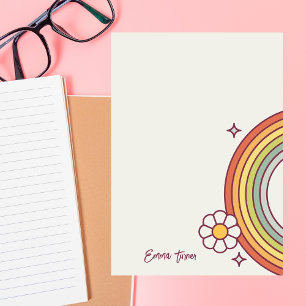 Modern Minimalist Retro Rainbow Flat Note Card