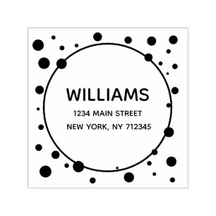 Modern minimalist return address family name self-inking stamp