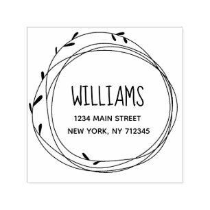 Modern minimalist return address family name self- self-inking stamp
