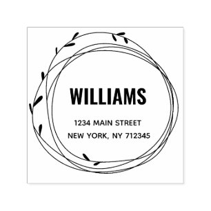 Modern minimalist return address family name self- self-inking stamp
