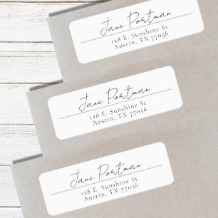 Modern Minimalist Return Address Label