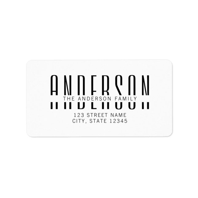 Modern Minimalist Return Address Label (Front)