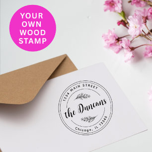 Modern Minimalist Return Address Large Rubber Stamp
