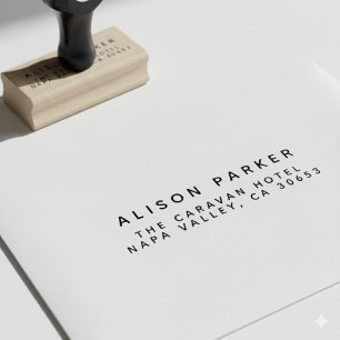 Modern Minimalist Return Address Rubber Stamp