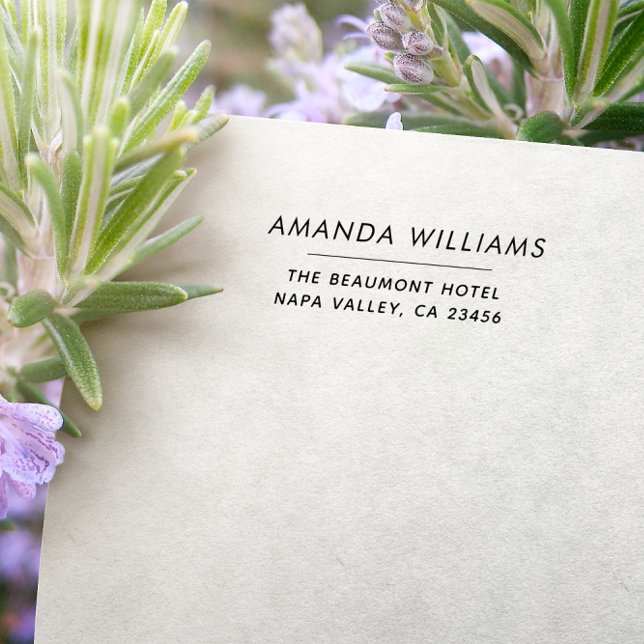 Modern Minimalist Return Address Rubber Stamp (Creator Uploaded)