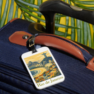 Modern Minimalist Rio de Janeiro Brazil Travel Luggage Tag