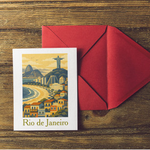 Modern Minimalist Rio de Janeiro Brazil Travel Postcard
