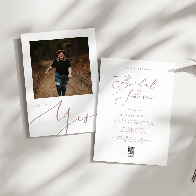 Modern Minimalist Rose Gold Bridal Shower Invitation (Creator Uploaded)