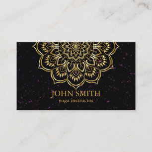 Modern Minimalist Rose Gold Lotus Yoga Instructor Business Card