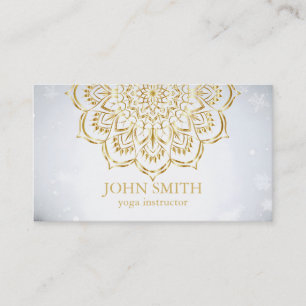 Modern Minimalist Rose Gold Lotus Yoga Instructor  Business Card
