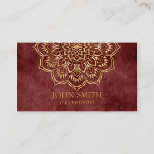 Modern Minimalist Rose Gold Lotus Yoga Instructor  Business Card