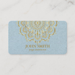 Modern Minimalist Rose Gold Lotus Yoga Instructor  Business Card