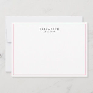 Modern Minimalist Rose Pink Single Border Card