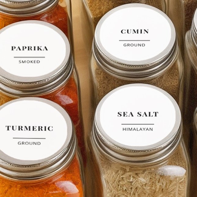 Modern Minimalist Round Spice Jar Organisation Lid (Creator Uploaded)