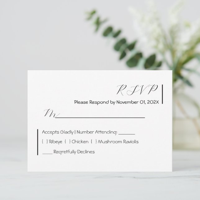 Modern Minimalist RSVP Card (Standing Front)