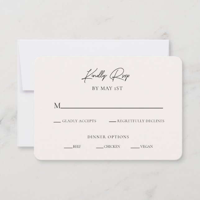 Modern Minimalist RSVP Enclosure Card (Front)