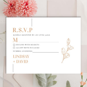Modern minimalist RSVP Reply Card