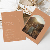 Modern Minimalist Rust Boho Arch Photo Wedding