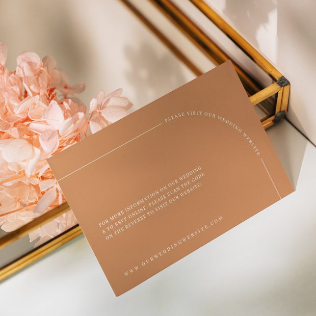 Modern Minimalist Rust Wedding Website Enclosure Card (Creator Uploaded)