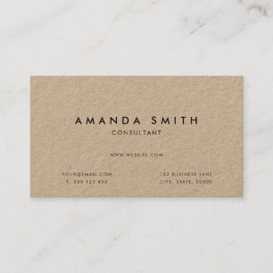 Modern Minimalist Rustic Kraft Business Card
