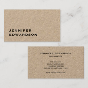 Modern minimalist rustic kraft professional business card