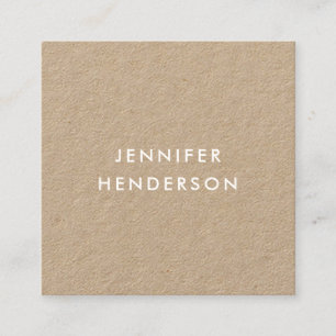 Modern minimalist rustic kraft professional square business card