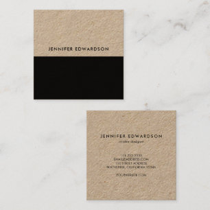 Modern minimalist rustic kraft professional  square business card
