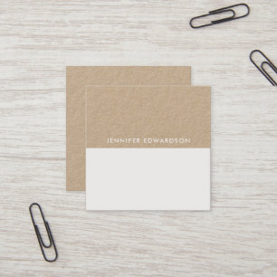 Modern minimalist rustic kraft professional square business card
