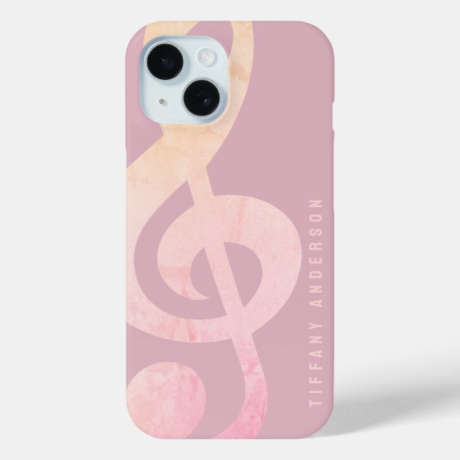 Modern Minimalist Rustic Pink Grunge Music Art Case-Mate iPhone Case (Back)