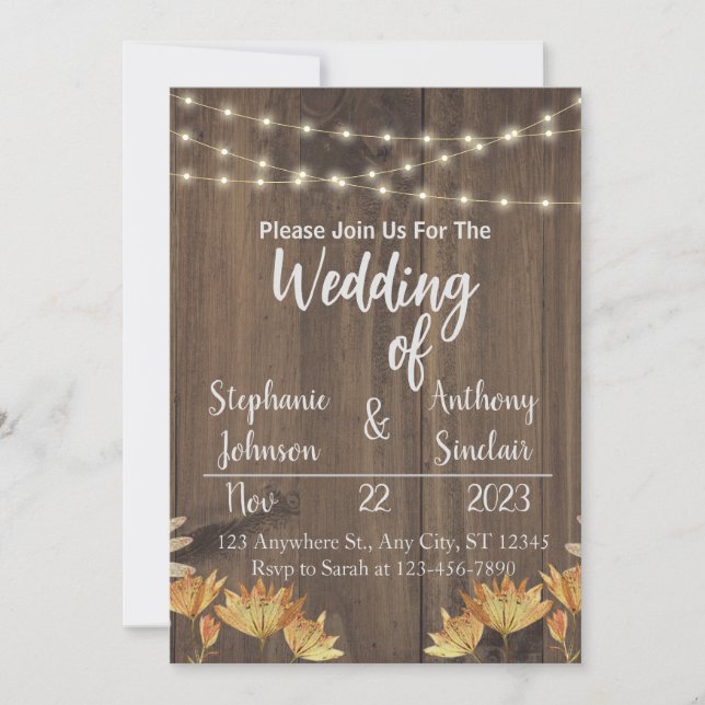 Modern Minimalist Rustic Wedding Invitation (Front)