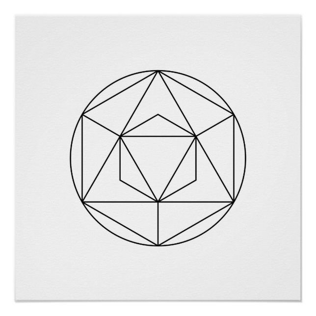 Modern Minimalist Sacred Geometry Abstract Poster (Front)