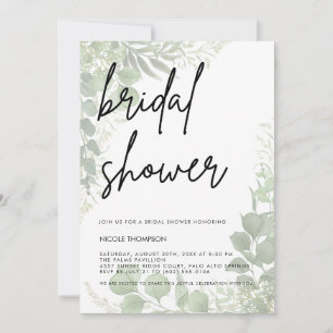 Modern Minimalist Sage Bridal Shower Invitation