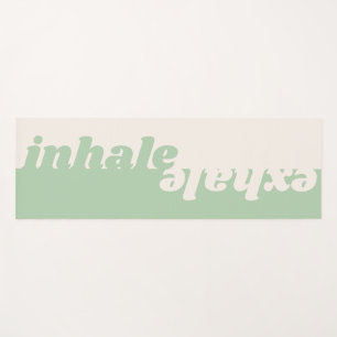 Modern minimalist sage green beige quote yoga mat