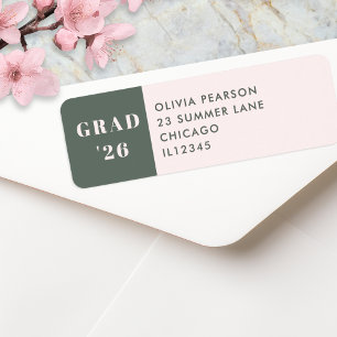 Modern Minimalist Sage Green Blush Graduation