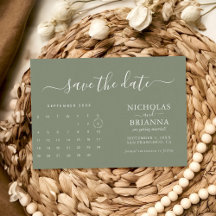 Modern Minimalist Sage Green Calendar Budget