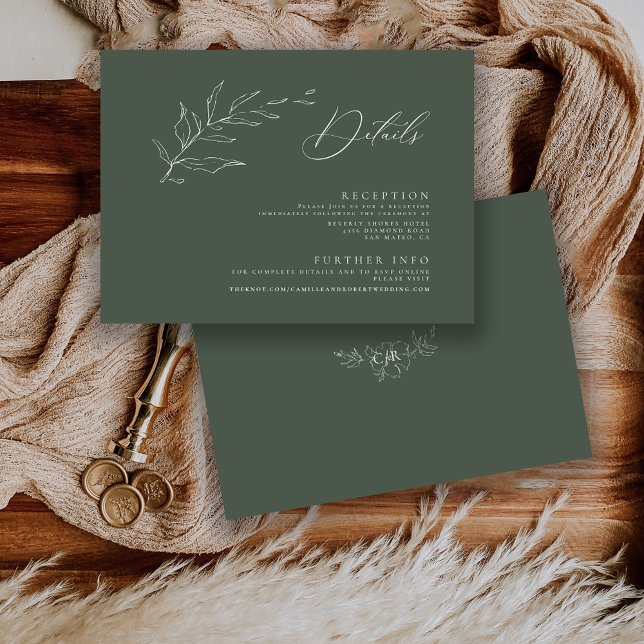 Modern Minimalist Sage Green Calligraphy Wedding Enclosure Card (Creator Uploaded)