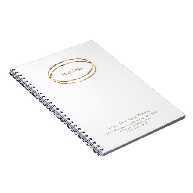 Modern Minimalist Sage Green Custom Business Logo Notebook (Right Side)