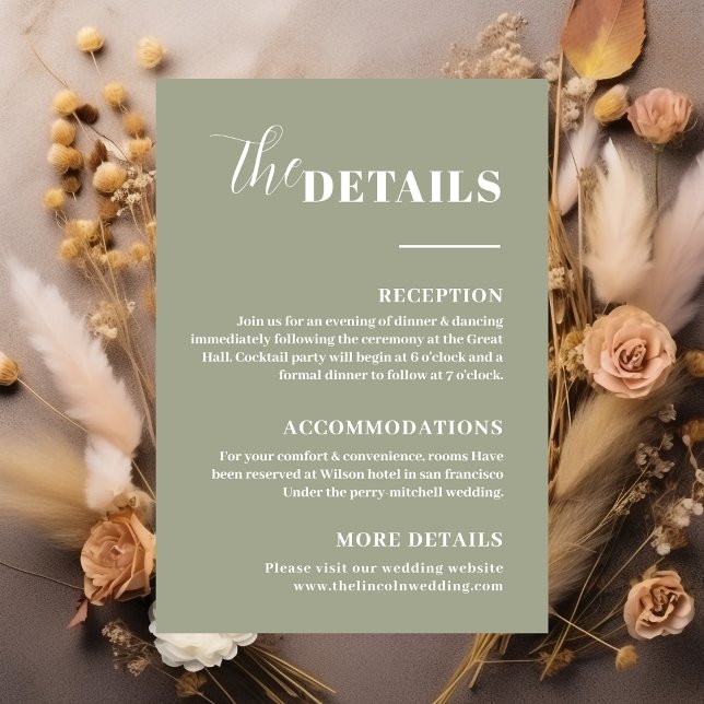 Modern Minimalist sage green details  Enclosure Card (Creator Uploaded)