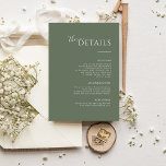 Modern Minimalist sage green Enclosure card<br><div class="desc">modern green Wedding Enclosure card,  Modern sage green Wedding Enclosure card,  green Wedding Enclosure card,  Boho Wedding Enclosure card.</div>