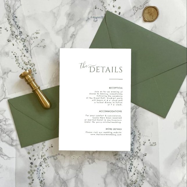 Modern Minimalist sage green Enclosure card (Creator Uploaded)