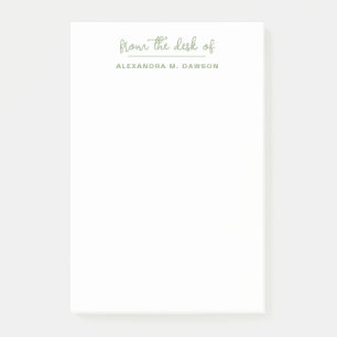 Modern Minimalist Sage Green From The Desk Of Post-it Notes